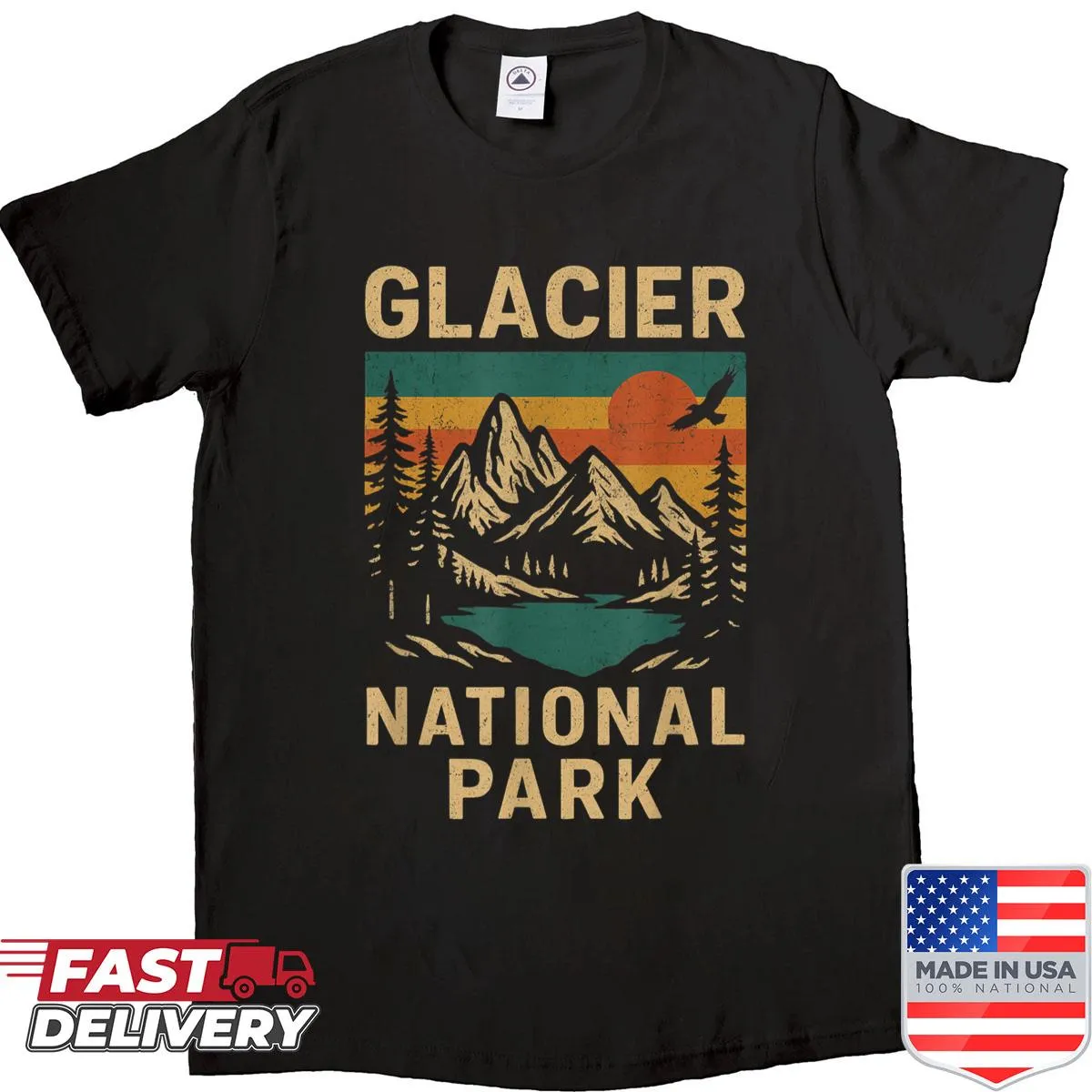 Vintage Glacier National Park T-shirt designed for men and women