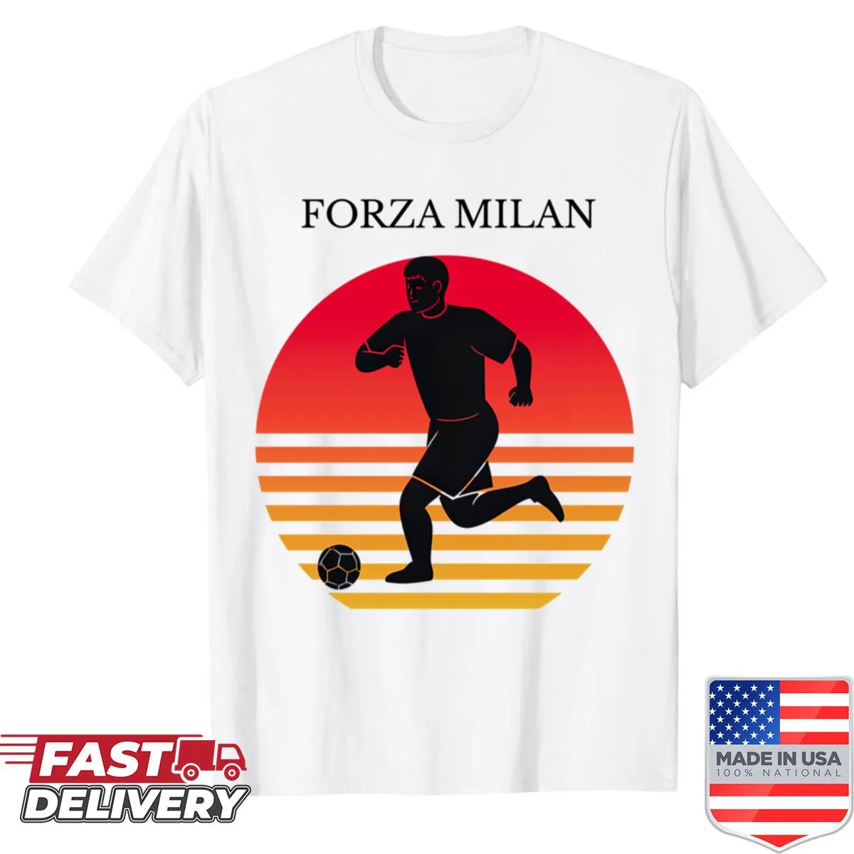 Illustrative shirt promoting Milan with Italian text