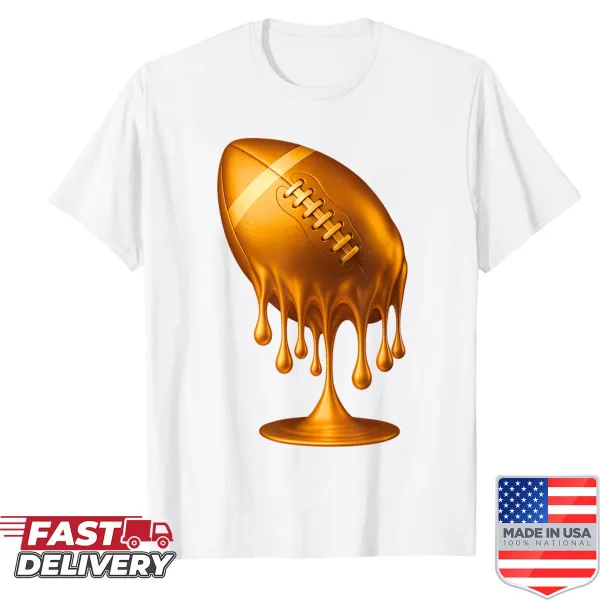 Gold drip football graphic celebrating touchdown moments