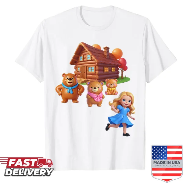 Family-friendly shirt featuring Goldilocks and the Three Bears