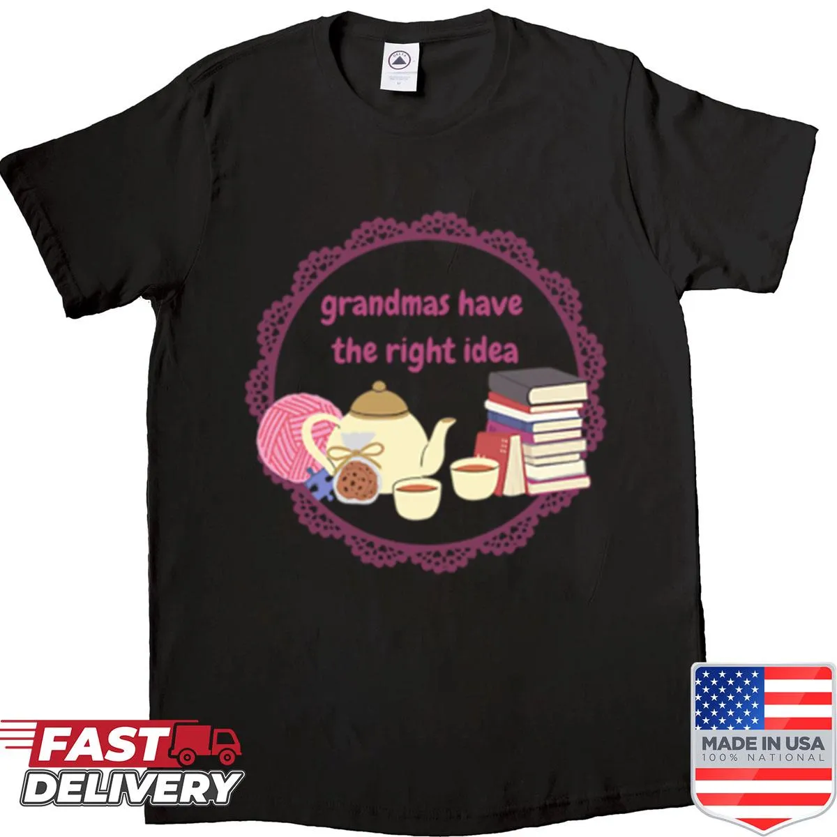 Typography t-shirt celebrating grandmas with a heartfelt saying.
