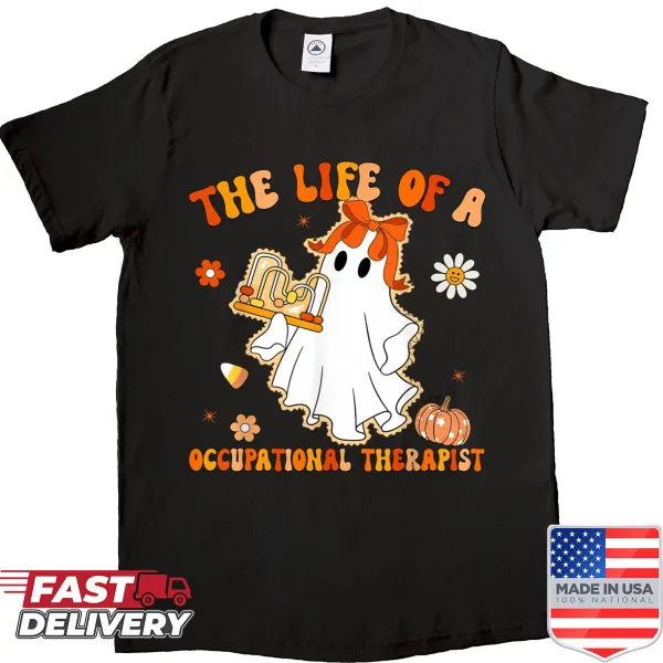 Halloween shirt with ghost and occupational therapist theme