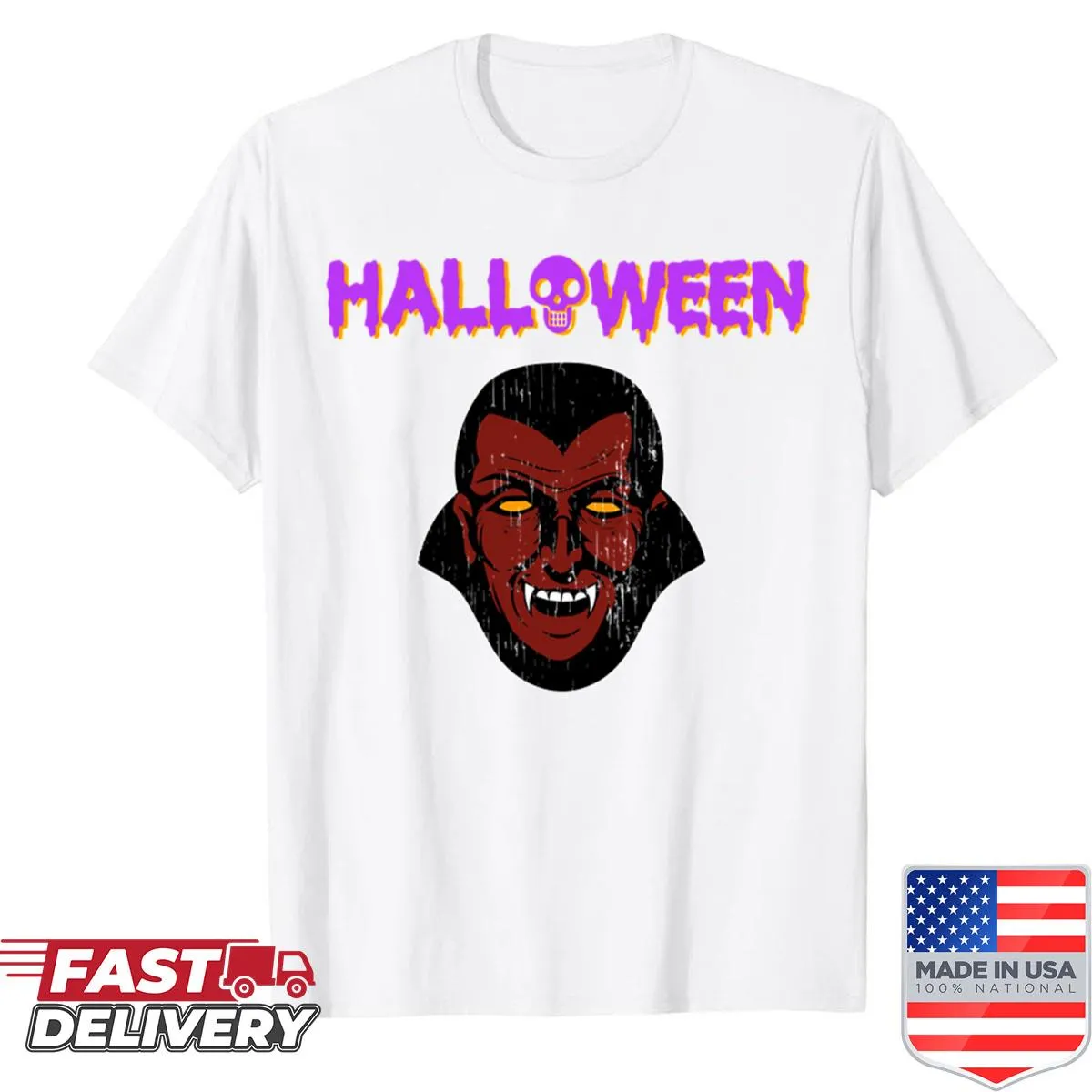 Halloween shirt featuring a bloody vampire design