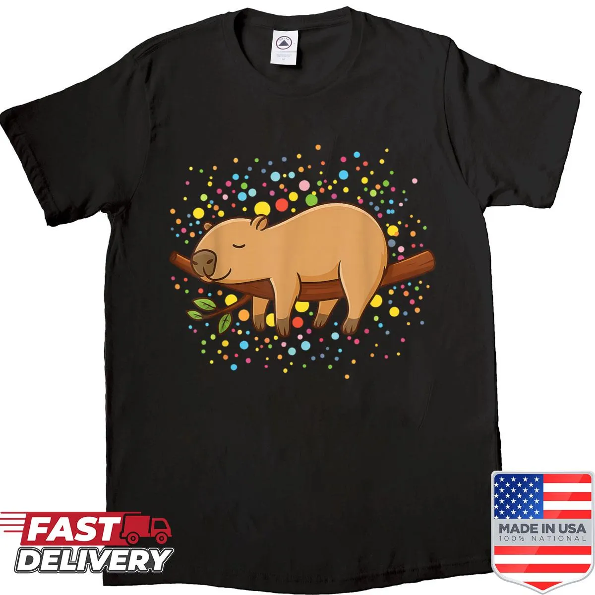 Cute capybara polka dots shirt for kids