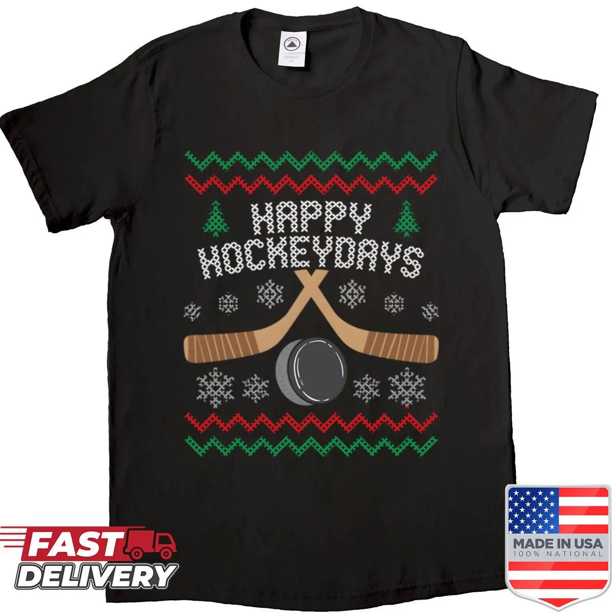 Funny vintage-style ugly hockey shirt