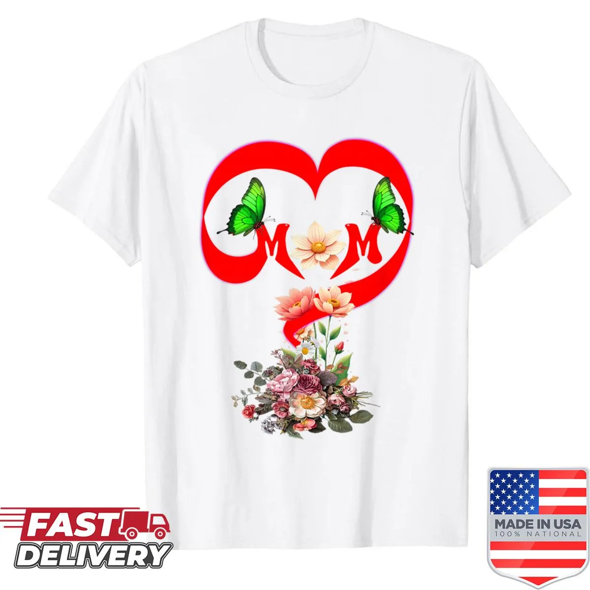Floral design with text for Mother's Day shirt
