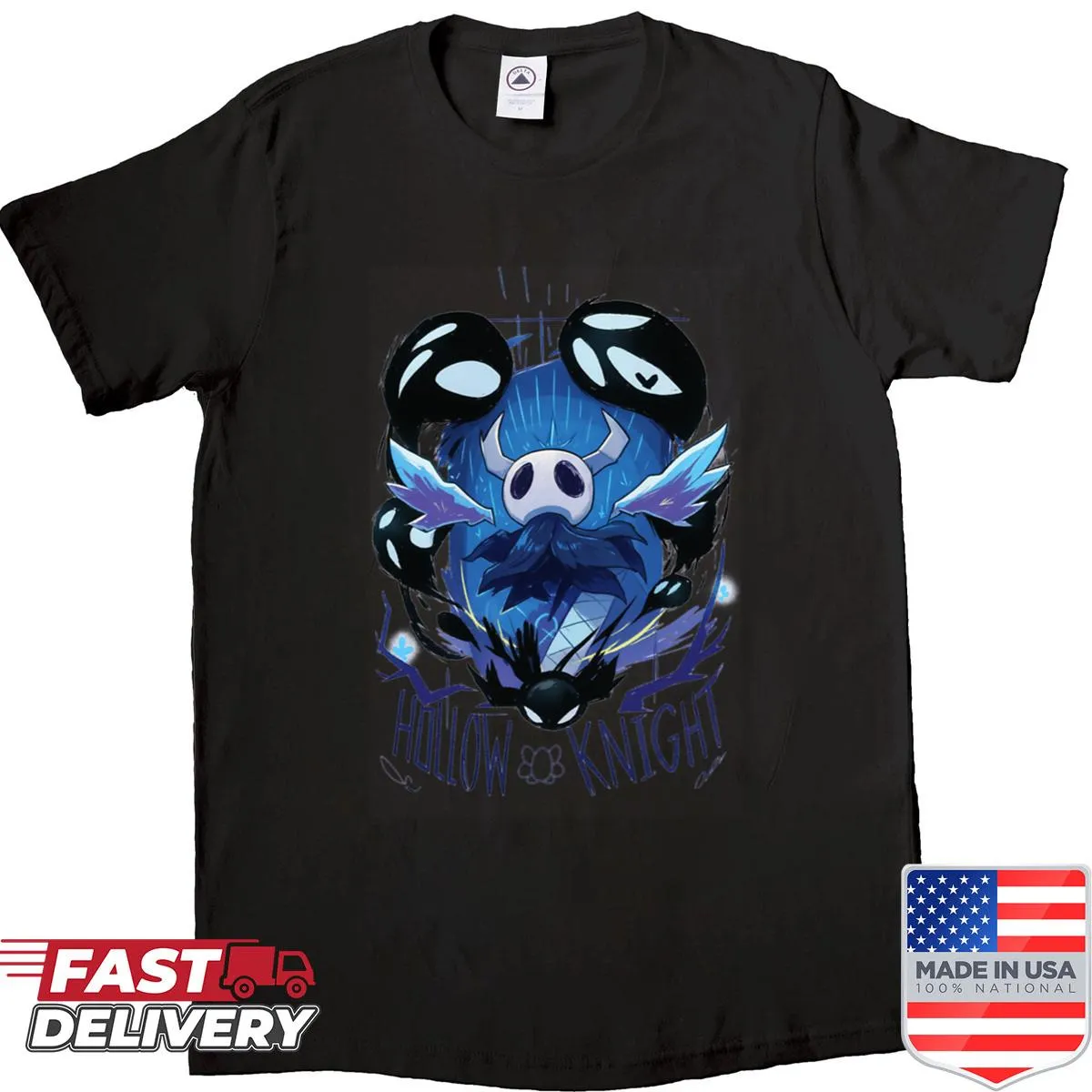 Hollow Knight illustration T-shirt featuring the Knight