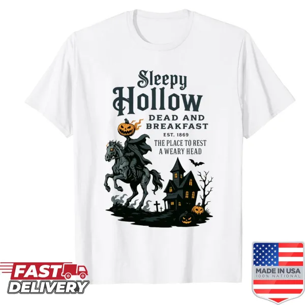 Vintage Halloween shirt featuring a headless horseman from Sleepy Hollow
