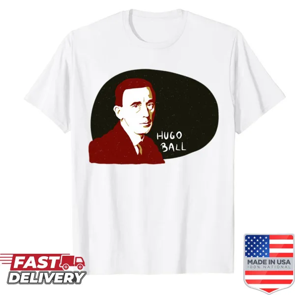 Shirt featuring a Hugo Ball artistic tribute design