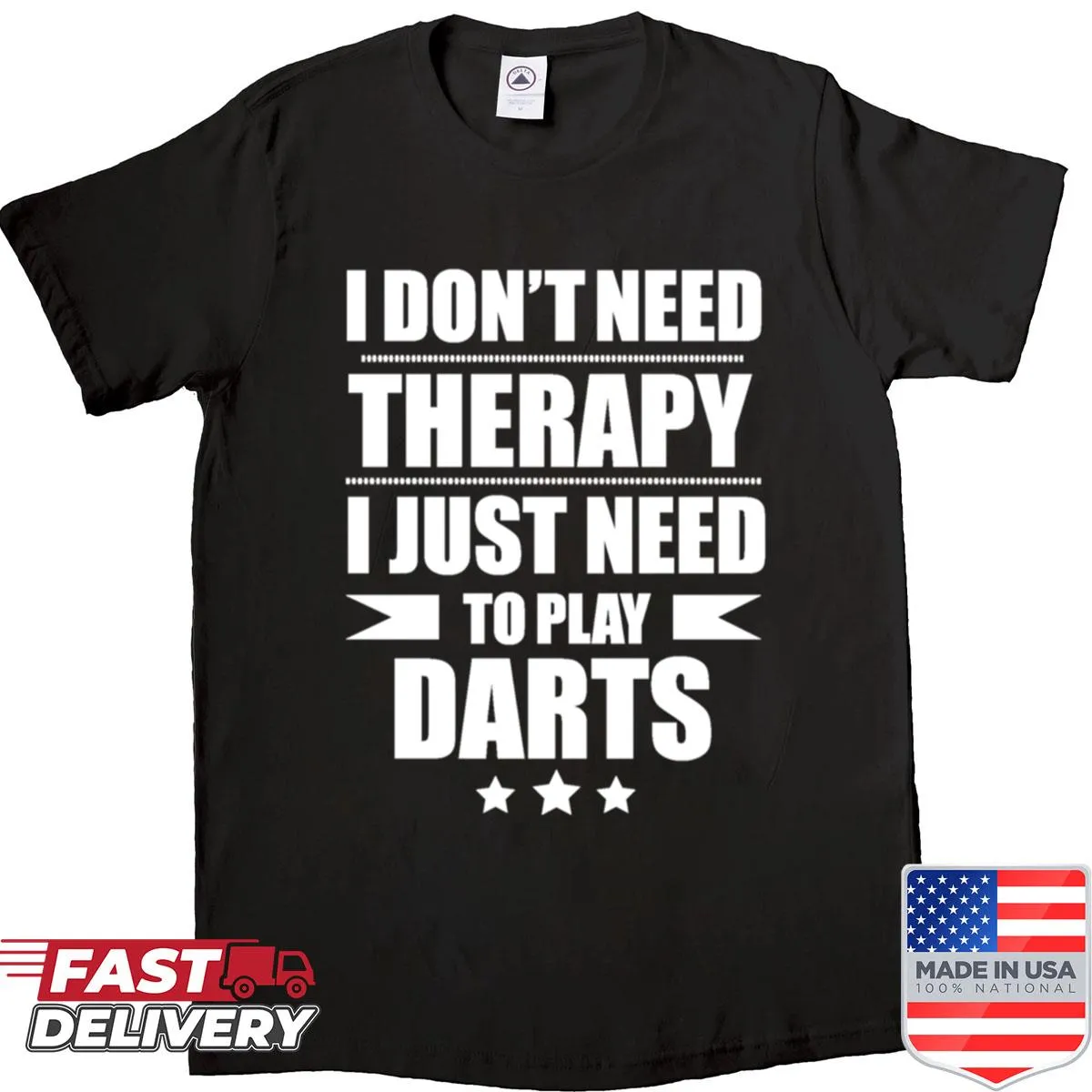 T-shirt with fun text and dartboard graphic for dart players