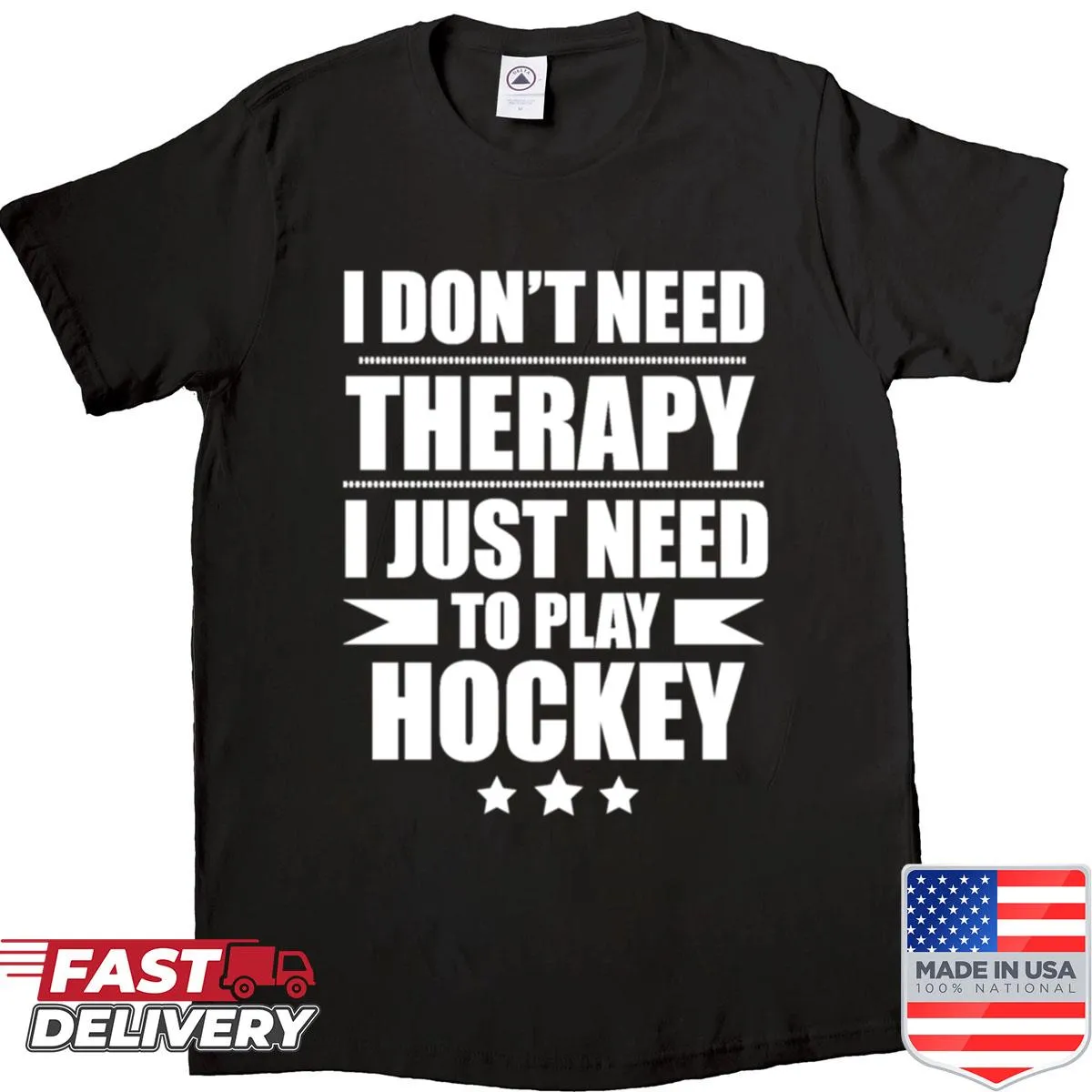 T-shirt featuring bold text and a hockey graphic for hockey lovers