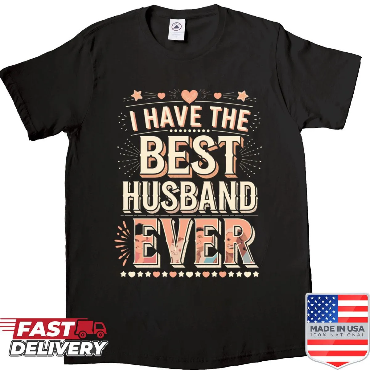 Shirt with text declaring best husband ever