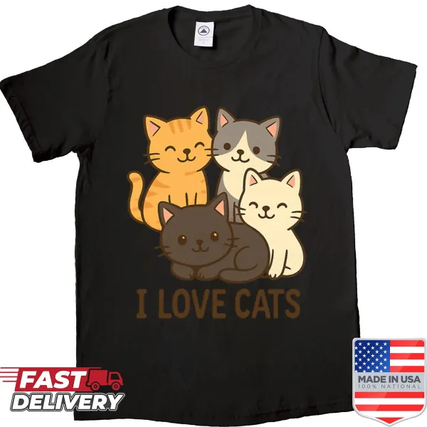 Playful cartoon kittens on a shirt for cat lovers
