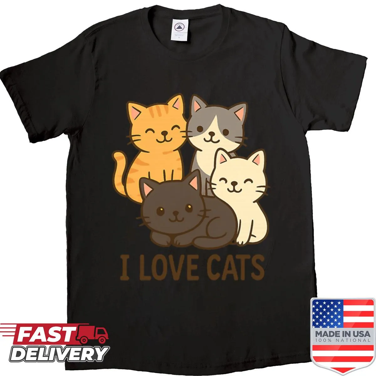Playful cartoon kittens on a shirt for cat lovers