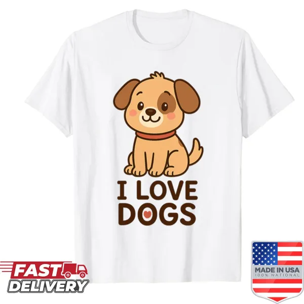 Adorable shirt with a cartoon puppy graphic and collar.