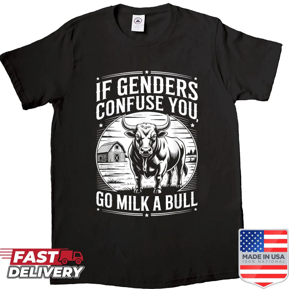 Vintage distressed shirt with humorous gender saying