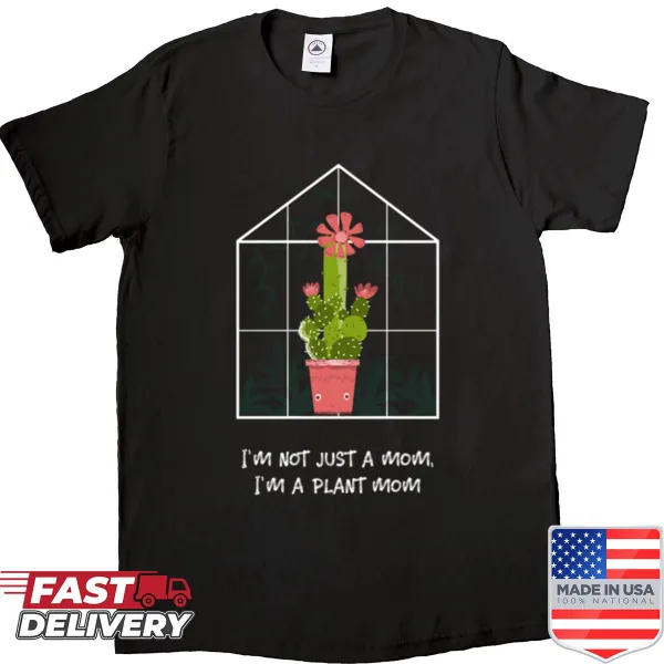 Wholesome shirt for plant enthusiasts featuring a 'plant mom' message.