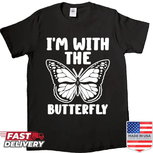 Playful Halloween shirt featuring a cartoon butterfly design