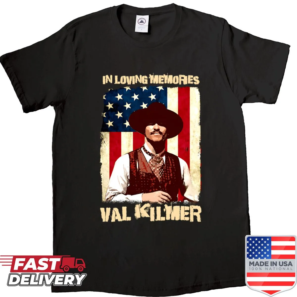 Tribute shirt featuring Val Kilmer with a heartfelt design