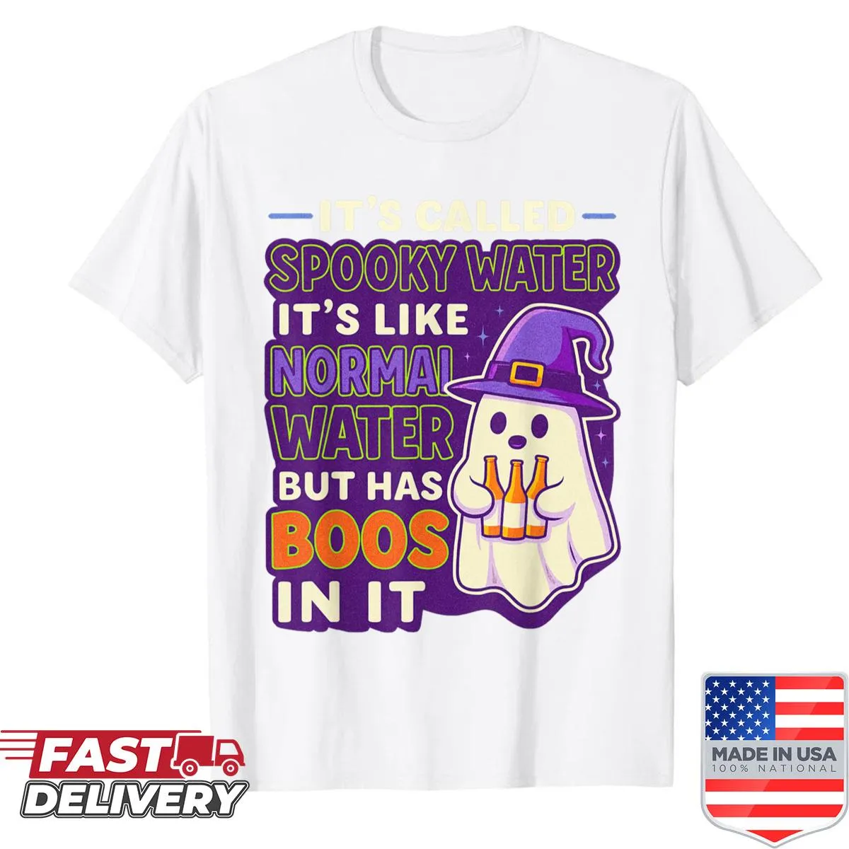 Funny shirt with text about spooky water and ghosts