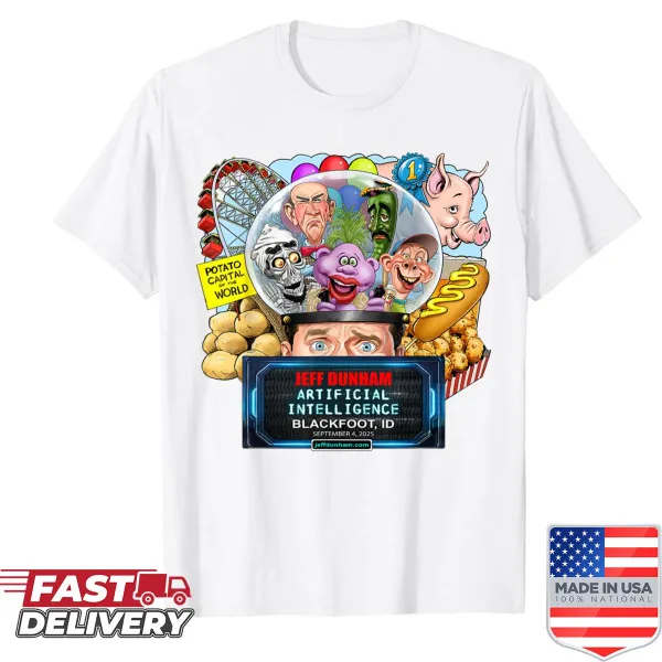 Graphic tee honoring comedian Jeff Dunham with playful design