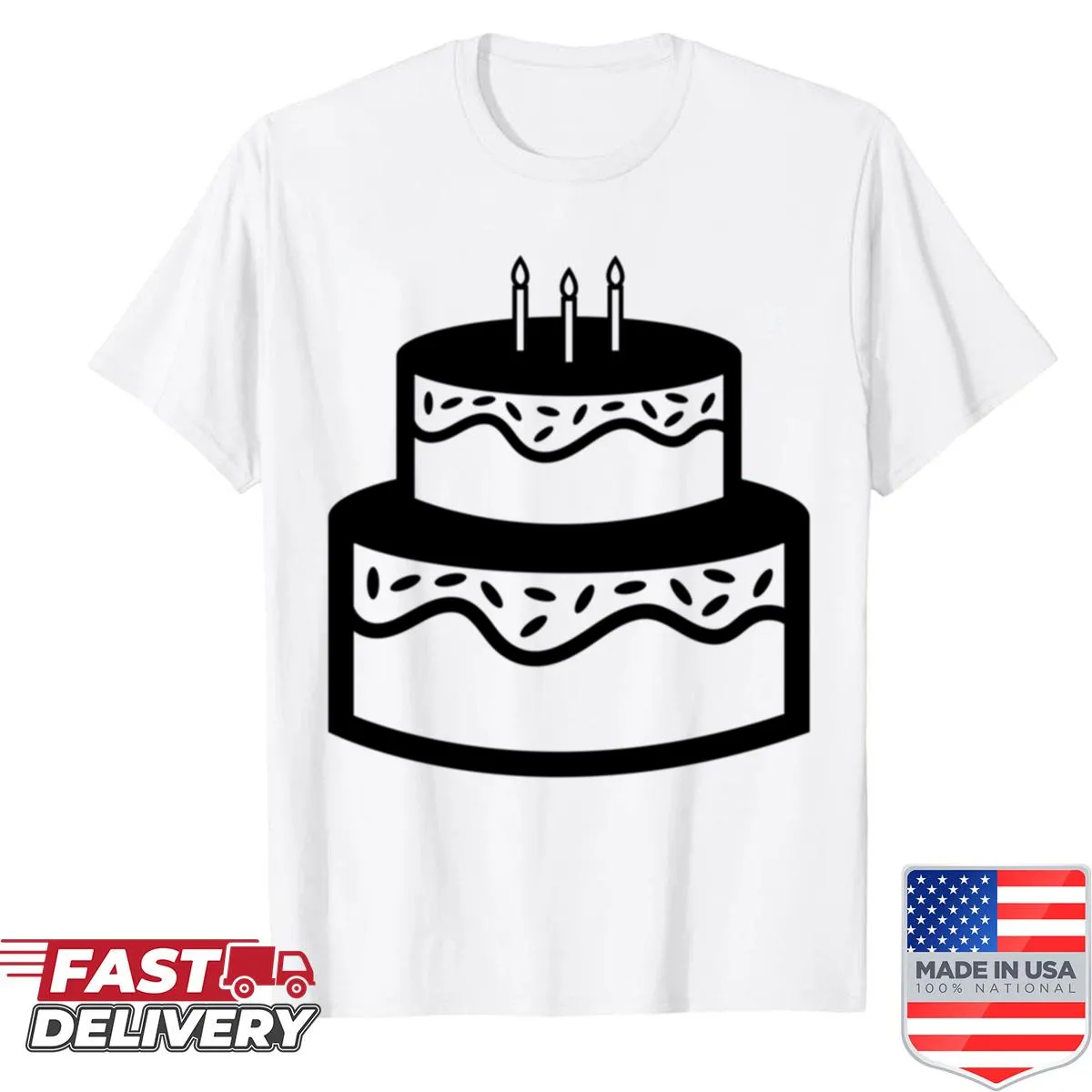 Illustration of a happy birthday cake with candles