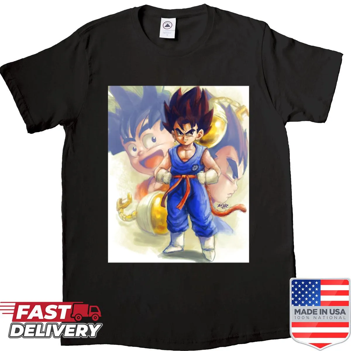 Cartoon-inspired Potara Power shirt for kids