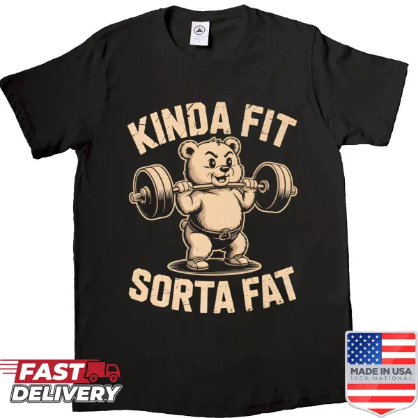 Funny bear weightlifter shirt with a cute cartoon design