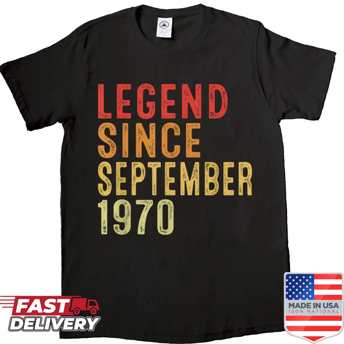 Vintage Legend Since September 1970 graphic shirt