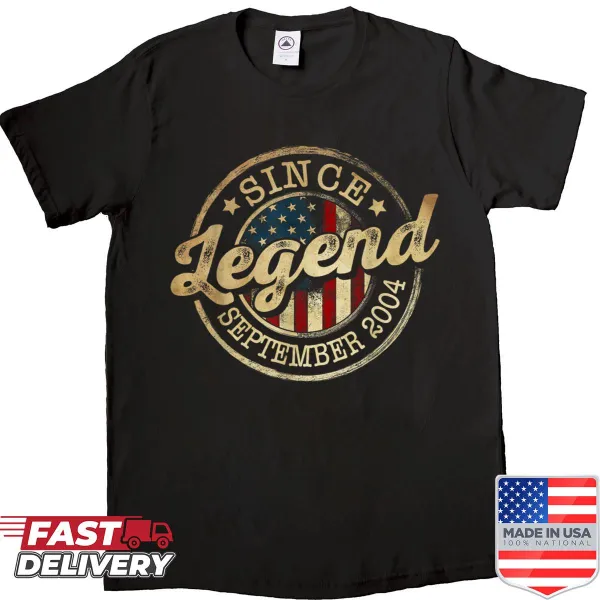 Vintage 21st birthday shirt with bold legend text