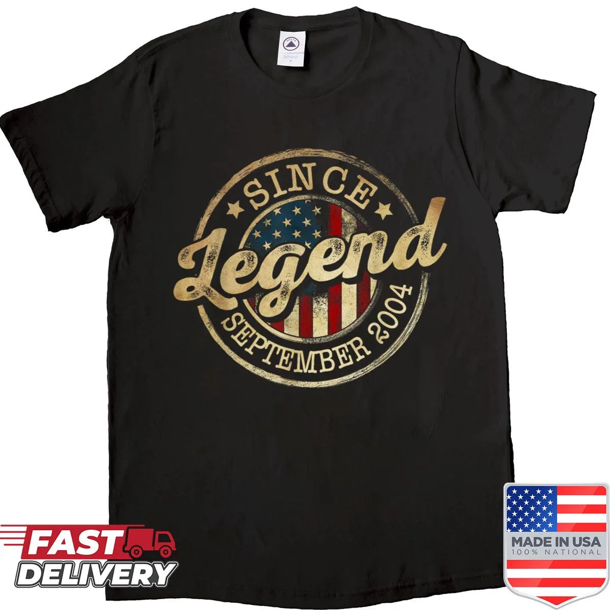 Vintage 21st birthday shirt with bold legend text