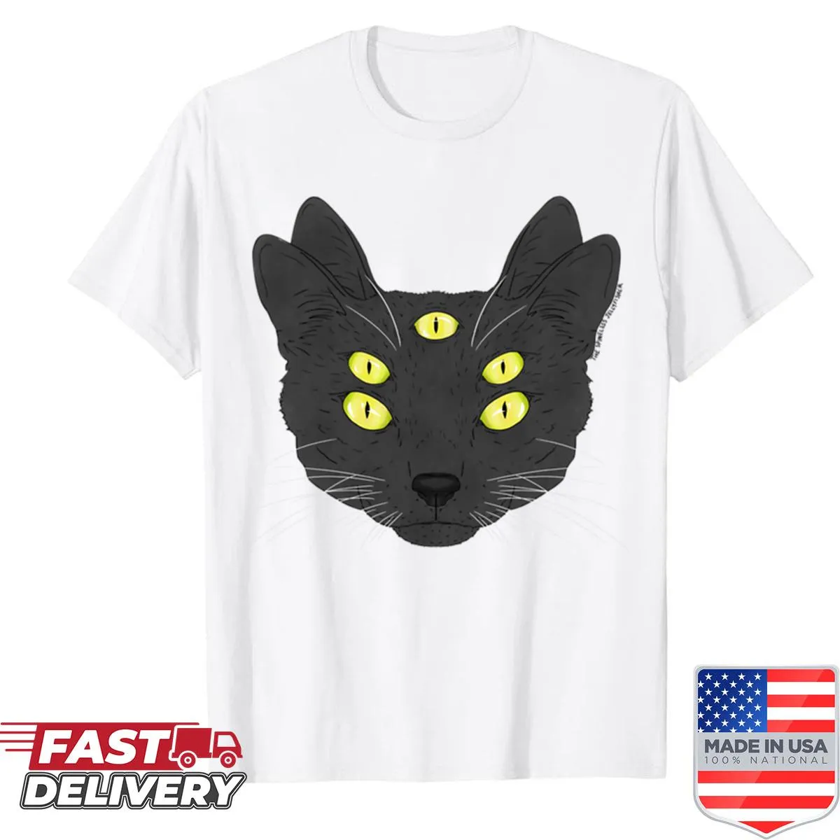 Whimsical illustration of Little Moli on a casual shirt