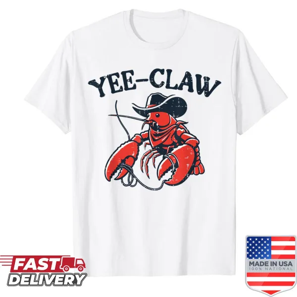 Funny seafood pun shirt with Yee Claw text