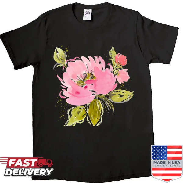 Hand-painted floral shirt with 'Choose You' quote