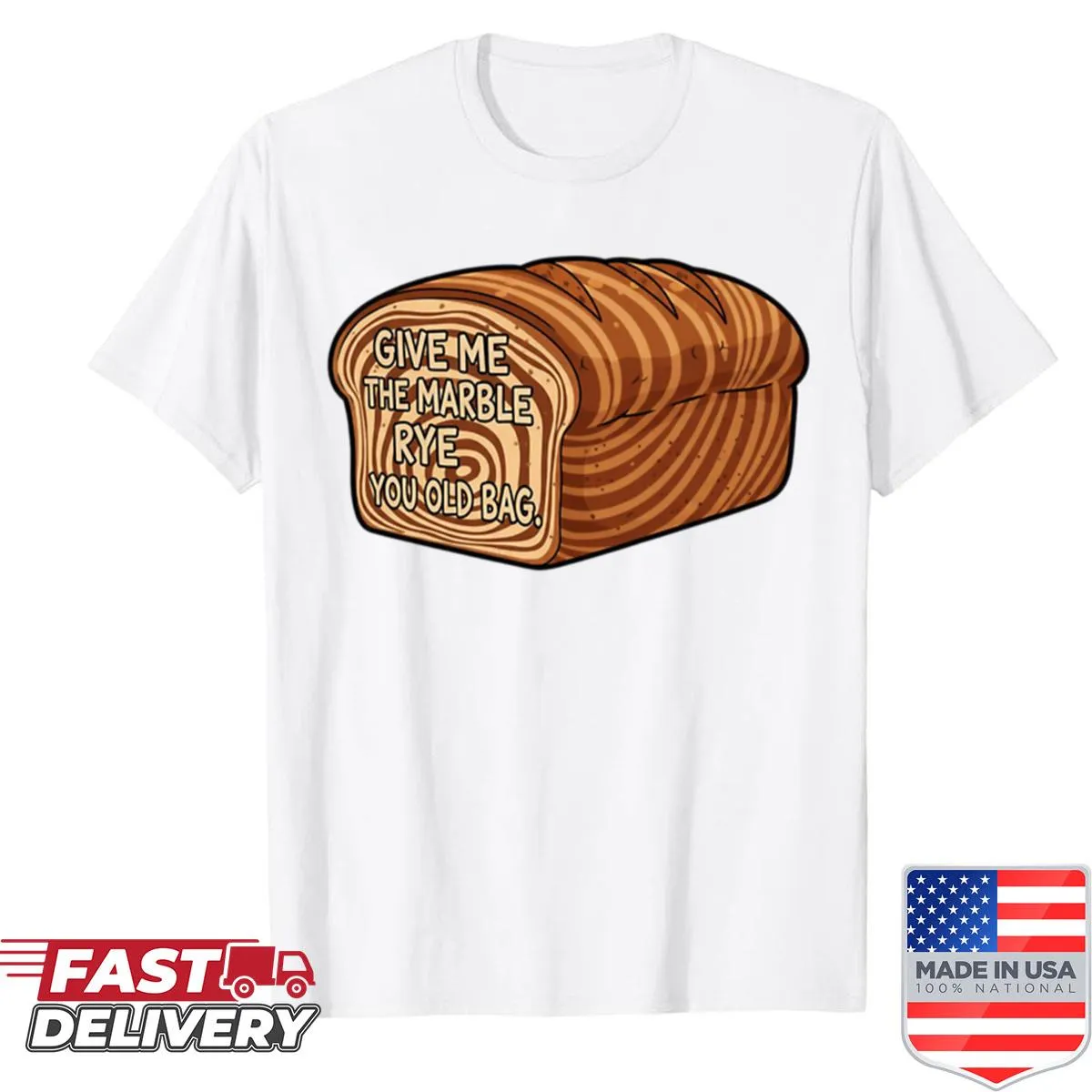 Seinfeld-inspired shirt featuring Marble Rye quotes