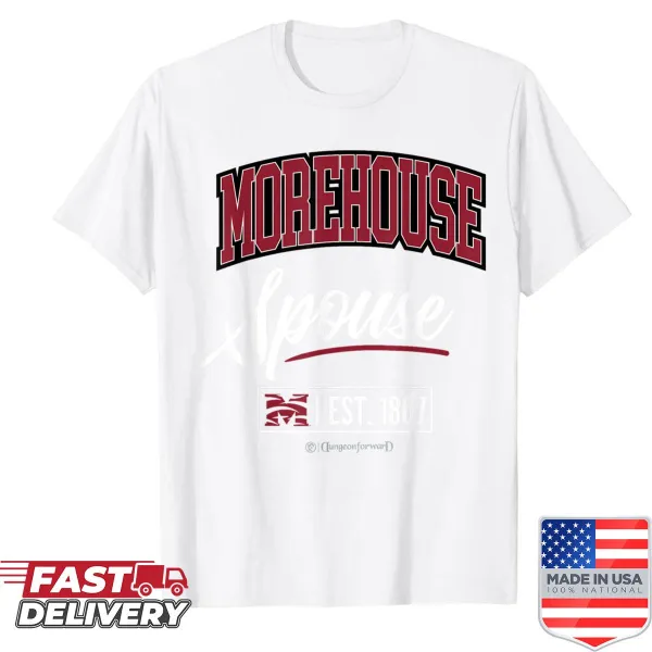 Morehouse College HBCU spouse shirt featuring the college emblem
