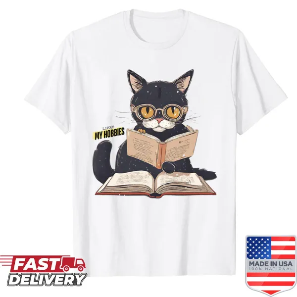 Typography shirt featuring the phrase 'My Hobbiescat' with a playful design