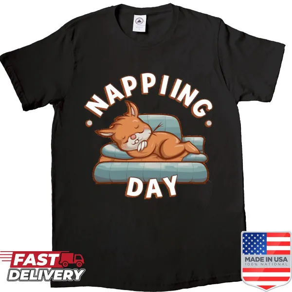 Shirt celebrating Napping Day with playful typography