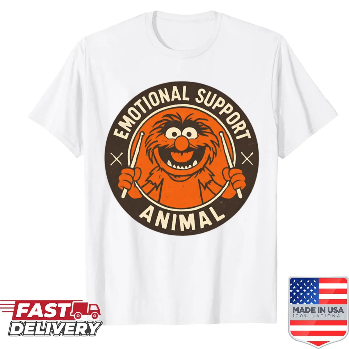 Typography shirt with emotional support animal graphic