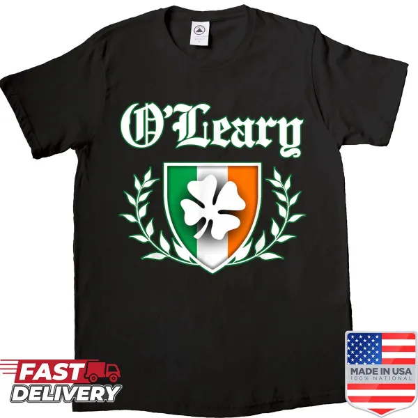 Irish shamrock crest shirt with classic emblem design