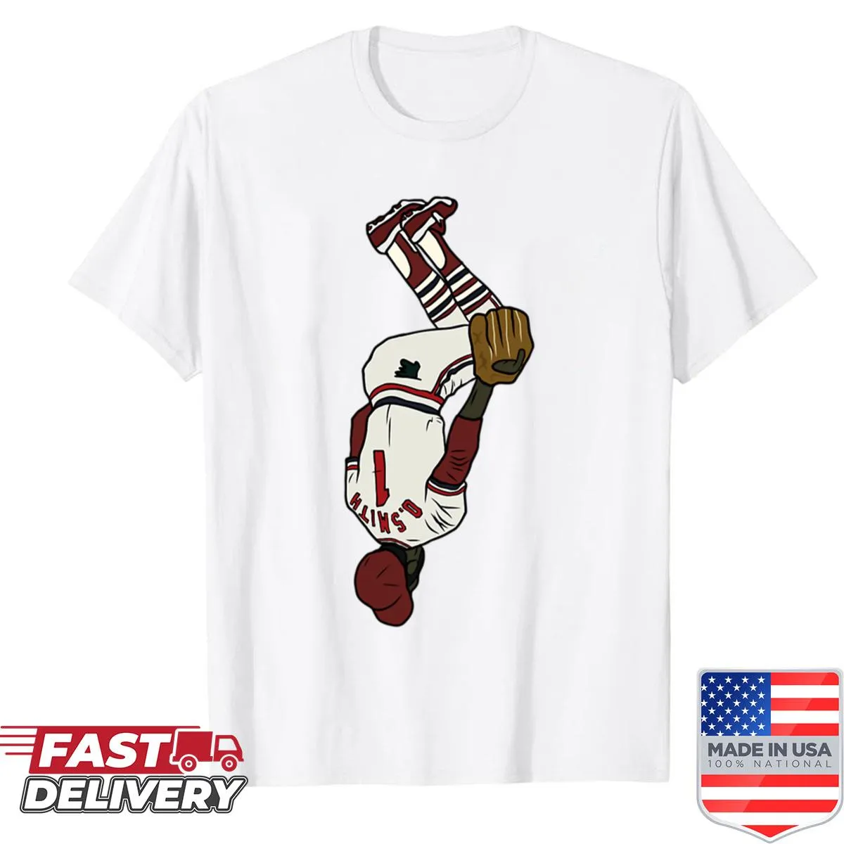 Shirt featuring Ozzie Smith performing a backflip