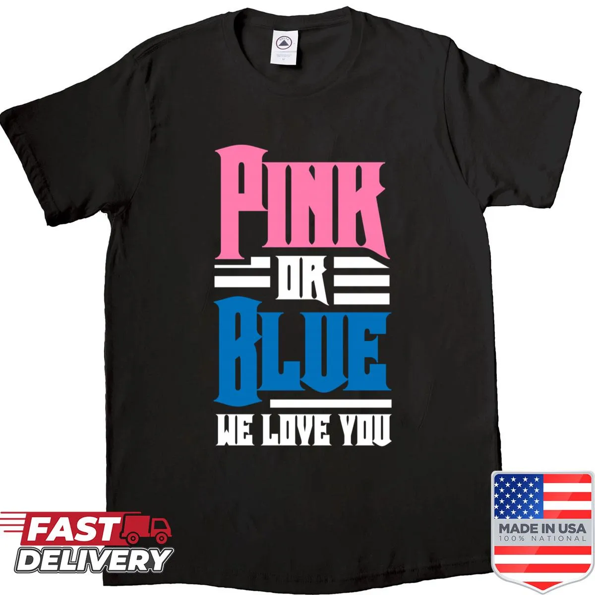 Gender reveal baby announcement shirt with heartfelt text
