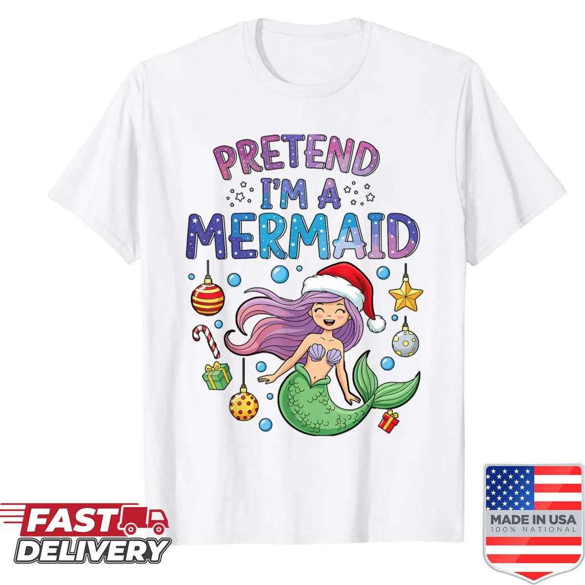Cute Halloween shirt for kids featuring a mermaid graphic design.