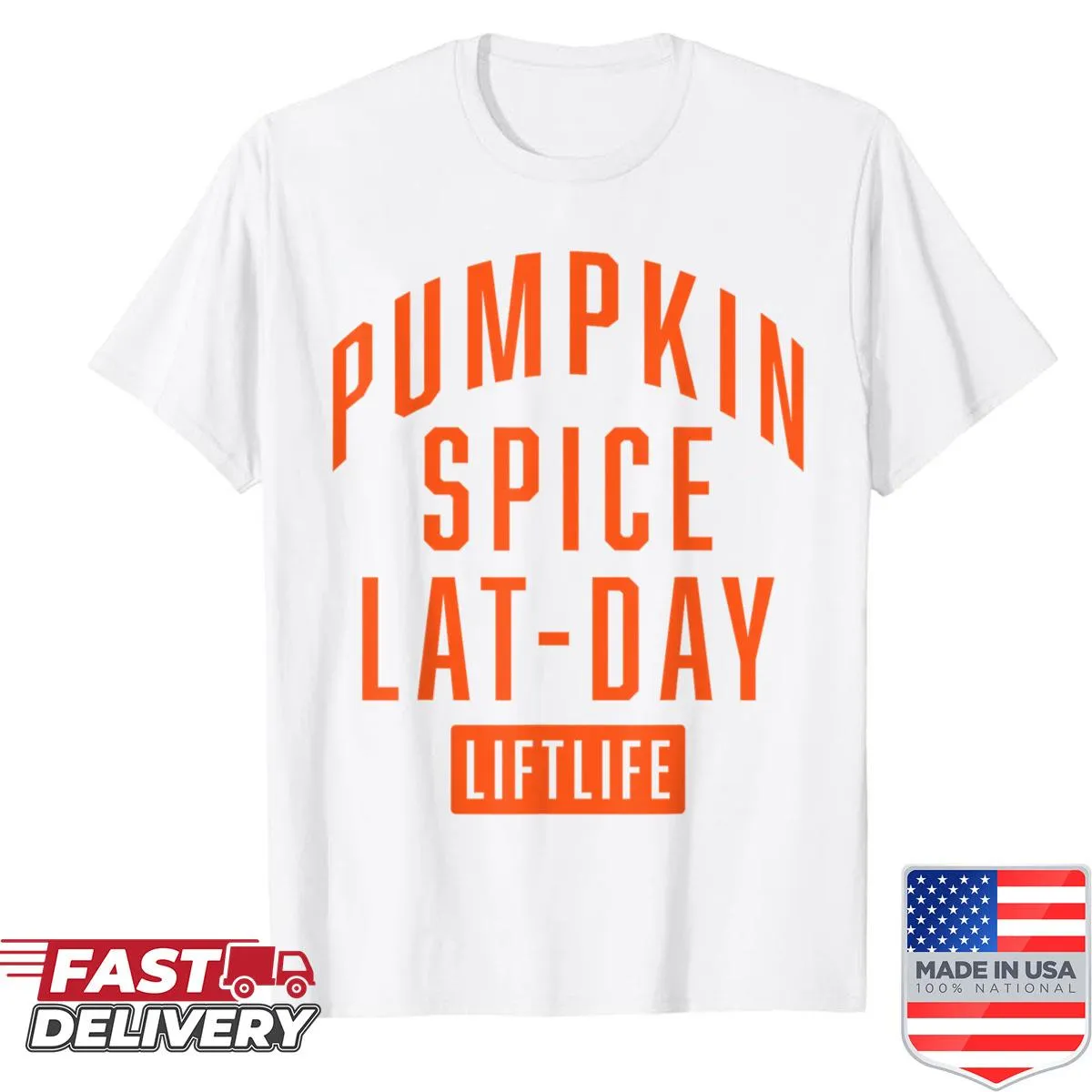 Funny Halloween-themed pumpkin spice gym tee shirt