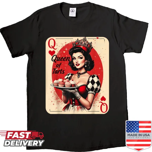 Vintage pin-up baker illustration with cupcakes on a t-shirt.
