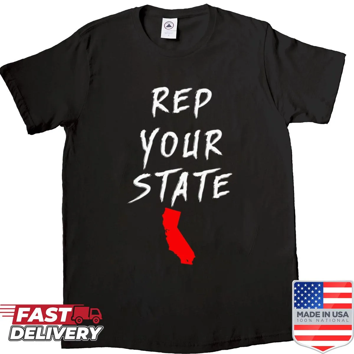 California pride shirt with text 'Rep Your State California'