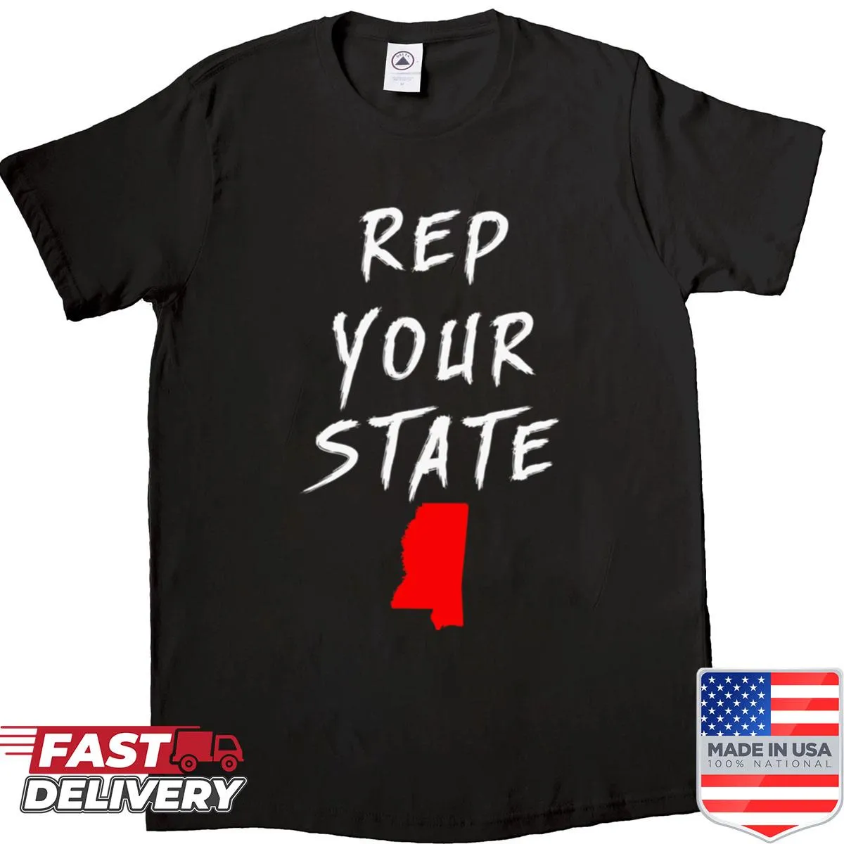Mississippi state pride shirt with bold lettering