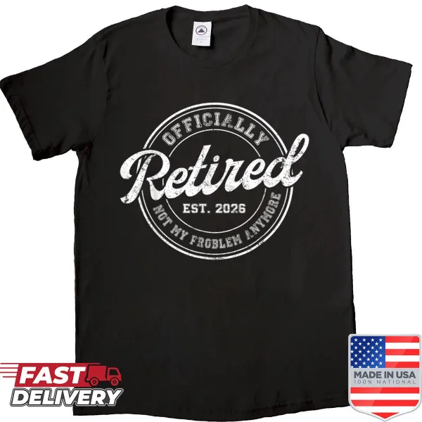 Vintage retirement t-shirt featuring humorous graphic and text