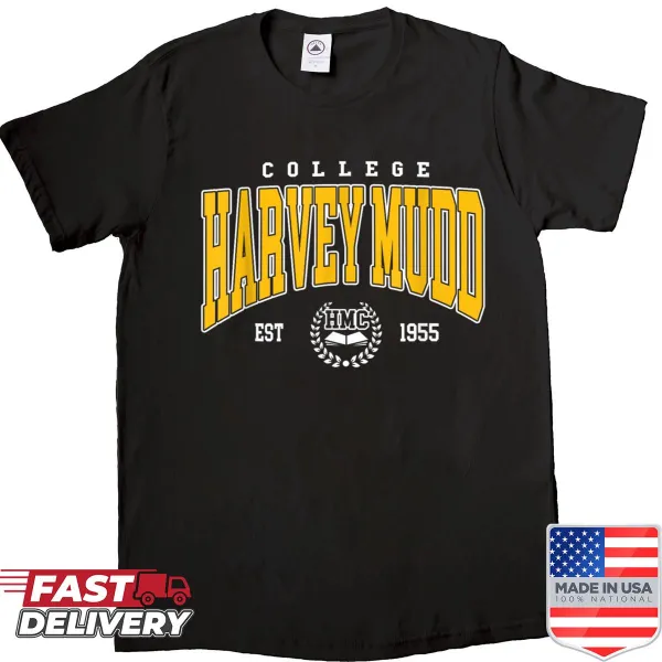 Vintage athletic T-shirt featuring Harvey Mudd graphic