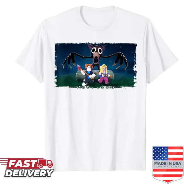 Whimsical deer in the forest graphic on a kids' shirt for Halloween
